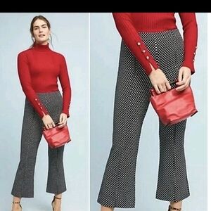 Anthropologie Black and White Flare Pants